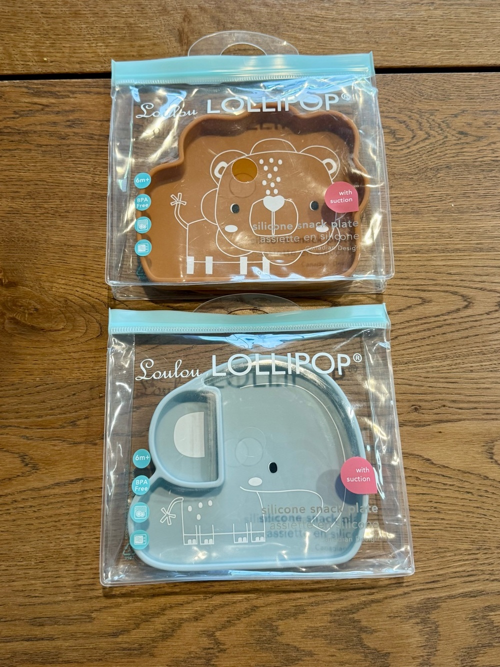 New Loulou Lollipop Silicone Baby Snack Plates with Suction - Lion & Elephant